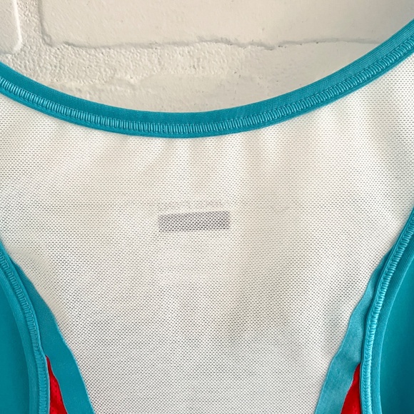 Nike Pro Womens Tank top Blue White Athletic Performance Racer back Sz L - Picture 11 of 13